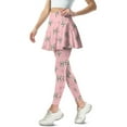 thumbnail image 2 of COEQINE Elastic Fashion Golf Leggings for Women with Pockets Owl and Star Pink Pattern Ruffle Pleated Tennis Skirted Legging Elastic Breathable Yoga Skirts with Leggings, M, 2 of 7