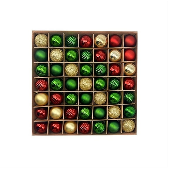 49 Pcs Christmas Ball Ornaments Tree Decorations 1.18" Shatterproof Small Hanging Balls B,1 set Ornaments Tree Decorations,Red & Green & Gold