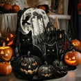 thumbnail image 4 of Gothic Halloween Blanket with Black Cats & Pumpkins, Plush Throw, Dark Moon Decor, Spooky October Vibes, Halloween blanket Gift, Cozy Throw Blanket, 4 of 4