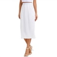 thumbnail image 2 of Wxolcjlv Womens Solid Midi Skirt Elastic Waist Lace Hem Casual Skirts, 2 of 5