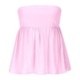 thumbnail image 7 of Vmvidoty Women's Tube Tops Ruffle Hem Sleeveless Peplum Bandeau Strappy Cami Tank Top Pink L, 7 of 7