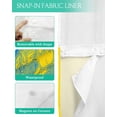 thumbnail image 3 of No Hook Shower Curtain with Snap-in Liner, Jellyfish Blue Waterproof Fabric Bathroom Curtains, Boho Tropical Yellow Stripe Summer Abstract Bath Curtains & Mesh Top Window 66"x72", 3 of 6