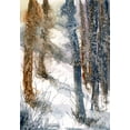 thumbnail image 2 of Randy Noble Fine Art 24x32 Black Ornate Wood Framed with Double Matting Museum Art Print Titled - Forest Snow, 2 of 4