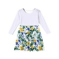 thumbnail image 5 of Abcomgle Girls Beach Dress Casual A-Line Long Sleeve Girls T-Shirt Dresses Floral Print Crew Neck Girls Skater Dress Swing Skirt for 4-14t Kids 5-6 Years,White, 5 of 5