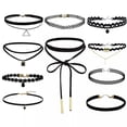 thumbnail image 3 of RSAMD 10 Pieces Chokers Necklace Black Classic Velvet Stretch Gothic Tattoo NeckliYUWO, 3 of 4