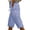 *449-Blue, variant on Cutuoiiu Women's Casual Cotton Linen Blend Striped Capri Pants, Elastic Drawstring Waist with Side Buttons and Pockets
