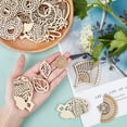 thumbnail image 3 of Wooden Dangle Earring Making Kit 48 pcs 12 Styles Wooden Filigree Pendants 50 Pairs 2 Colors Earring Hook 100 pcs 5mm Jump Ring DIY, 3 of 8