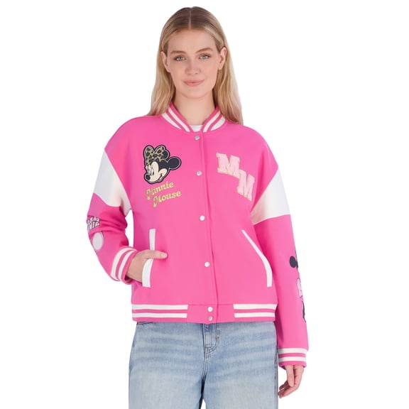 Disney Minnie Mouse Women's Graphic Bomber Jacket, Sizes XS-3XL