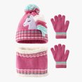 thumbnail image 2 of 3-8 Years Kids Winter Padded Earflap Hat with Pattern, Warm Windproof Cap for Boys Girls, 2 of 9