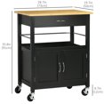 thumbnail image 3 of HOMCOM Kitchen Cart, Small Kitchen Island with Storage Drawer, Side Hooks, 3 of 10