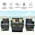 thumbnail image 6 of Costway 4PCS Outdoor Patio Rattan Furniture Set Table Shelf Sofa W/ Gray Cushions, 6 of 10