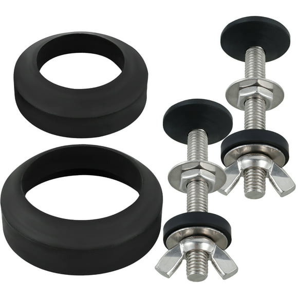 Juego de 2 Pzas de Tanque de Inodoro Universal a Junta de Inodoro de Acero Inoxidable a Prueba de Óxido Kit de Hardware para Pernos Kit de Sellado de Cisterna de Inodoro con Juntas para Apertura de V