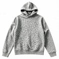 thumbnail image 4 of Hearthz Leopard Print Women's Hoodie Oversized Y2k Trendy Fall Pull Over Sweaters Womens Long Sleeve Drop Shoulder Hooded Womens Lightweight Sweatshirt, 4 of 5