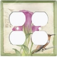 thumbnail image 3 of Metal Light Switch Plate Cover Antique Floral Hummingbird Home Sketch Green FLW099, 3 of 13