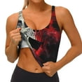 thumbnail image 3 of Fotbe Red And White Screaming Demon Skull Sujetador Deportivo Largo sin Aros para Mujer con Almohadillas y Soporte Medio, Transpirable y Absorbente, Camiseta Tipo Chaleco o Tank Top-XX-Large, 3 of 8