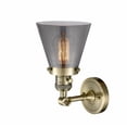 thumbnail image 2 of 203SW-AB-G63 Innovations Lighting Cone - 1 Light Wall Sconce In Industrial Style-10 Inches Tall and 6.25 Inches Wide-Antique Brass Finish-Light Smoke, 2 of 2
