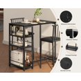 thumbnail image 5 of BOBOKY Dining Table Set for 2 with 3 Storage Shelves, Kitchen Table and Chairs for 2 with Pu Cushion Chairs & Thick Wood Top, 3 Piece Dining Table Set for Small Space, Apartment - Black, 5 of 9