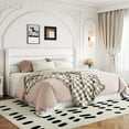 thumbnail image 6 of Allewie King Size Velvet Lift Up Storage Bed, Modern Wingback Headboard, Hydraulic Storage, No Box Spring Needed, White, 6 of 10