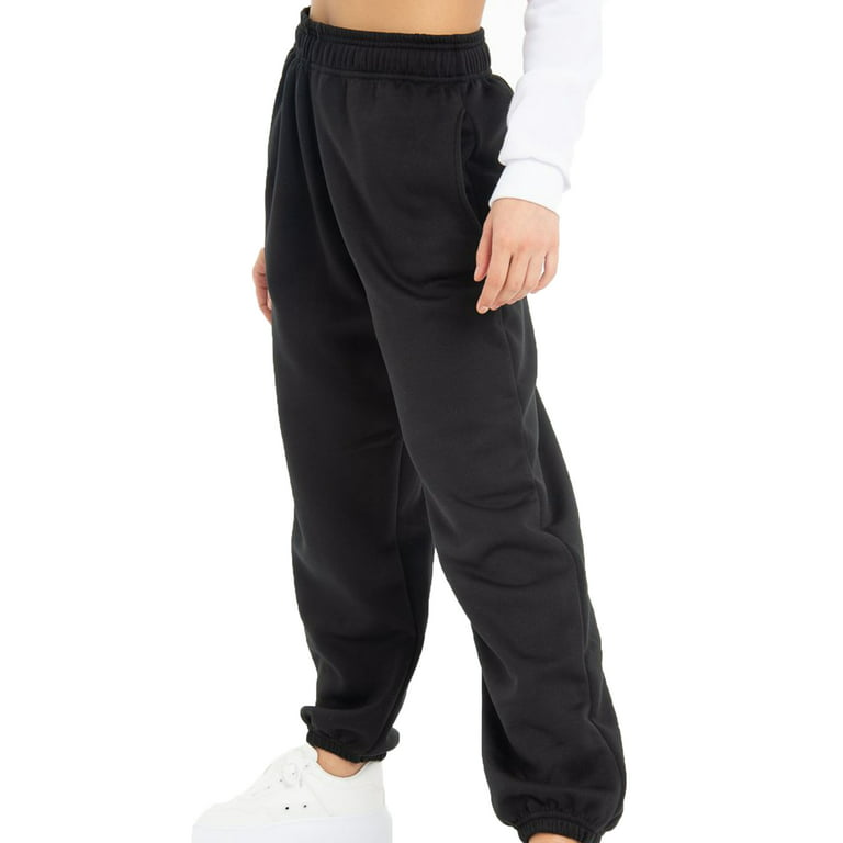 Women's Cinch Bottom Sweatpants Pockets High Waist Sporty Gym Athletic Fit  Jogger Pants Lounge Trousers Black XL