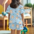 thumbnail image 3 of Uourmeti Kids Girls Loungewear Suit Hamster Heart Summer Short Sleeve Cap T Shirt and Graphic Shorts for Girls Hawaii Beach Outfit, 3 of 5