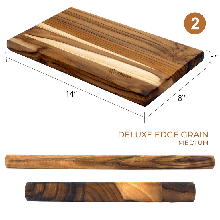3x2 Deluxe Edge-Grain Teak Cutting Board Set - Free Small Board –  bestguidestore inc