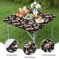 thumbnail image 4 of Black Highland Cow Flower Gnome Pattern Square Fitted Tablecloth with Elastic Edge,Square Table Cover,Washable Elastic Table Cover for Home Kitchen Party Decor 36"x36", 4 of 6