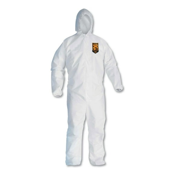 Ansell KCC 46114 A30 Elastic-Back and Cuff Hooded Coveralls - Extra Large, White (25/Carton)