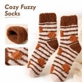 thumbnail image 2 of Thanksgiving Coral Fleece Crew Socks, Mid Calf Plush Cozy Socks With Heart And Mushroom Pattern, Soft Fuzzy House Socks For Women Girls, Warm Winter Sleep Socks, Cute Holiday Gift Socks, 2 of 5