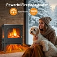 thumbnail image 3 of Simenmax Freestanding Electric Fireplace Heater, 26" Electric Fireplace Infrared Stove Heater, 3D Realistic Flame Effects, Adjustable Brightness and Heating Mode, Overheating Safe Design,1500W, Black, 3 of 8