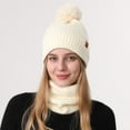 thumbnail image 2 of Radetop Winter Bean Hat Scarf Set, Thick Neck Hat, Warm, Women's, Red, 2 of 4