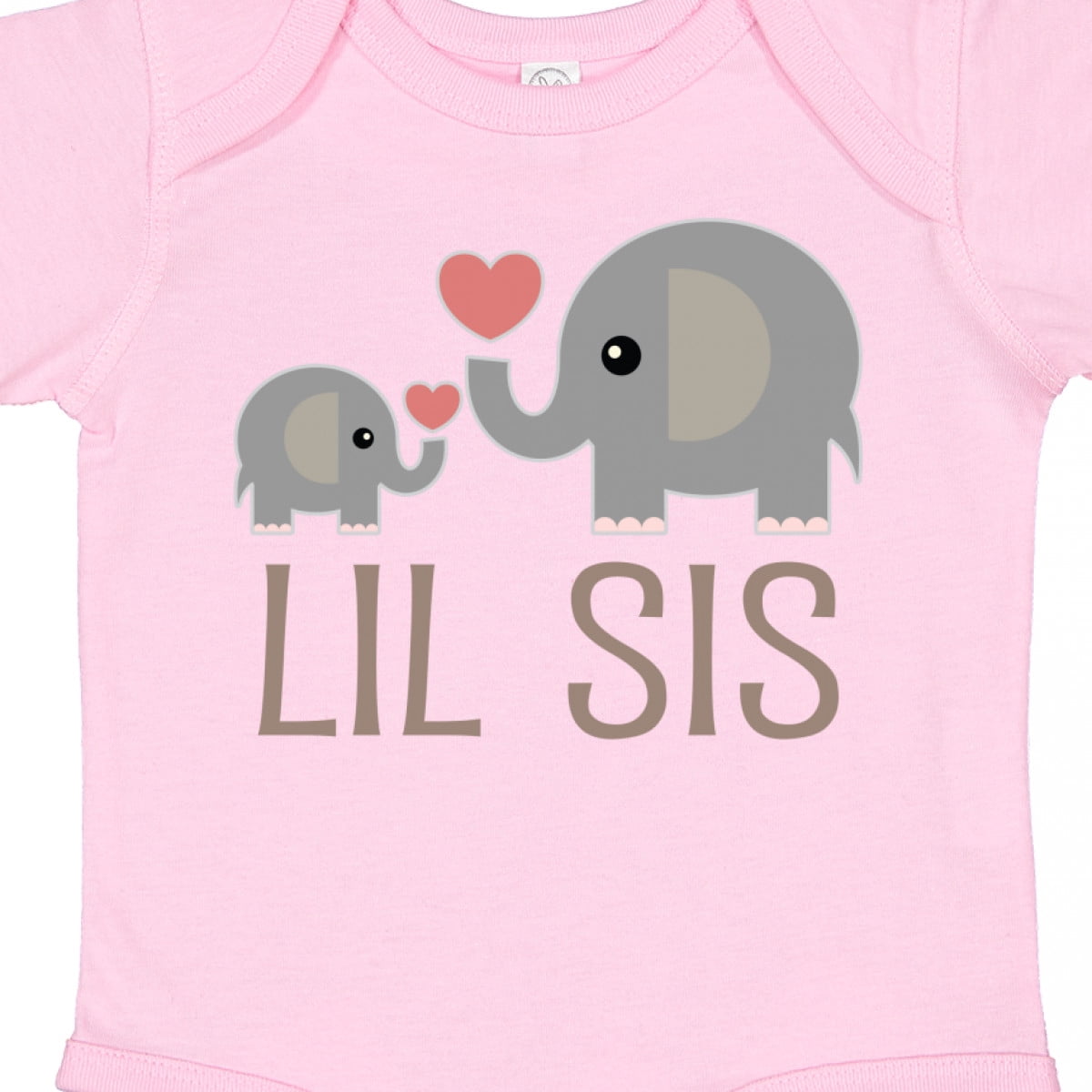 Inktastic Little Sister Elephant Girls Baby Bodysuit