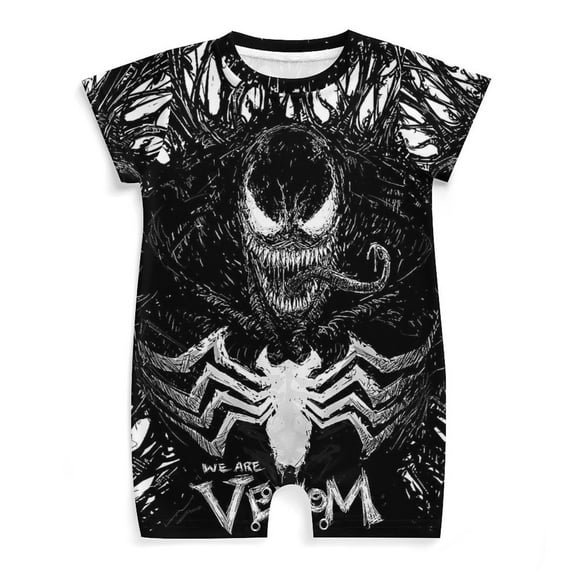 Venom Baby Boy Girl Short Sleeve Romper Clothing Set Print Cartoon Baby Summer One Piece Jumpsuit