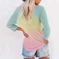 thumbnail image 6 of Summer Womens Cotton Tops Color Block Tunic Blouses Scooped Neck 3/4 Sleeve Tops Trendy Dressy Tee Shirts Relaxed Fit Top Shirts Workout Sport Yoga Clothes Trendy 2025 Spring, 6 of 6