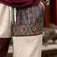 thumbnail image 5 of Tsivenald Linen Pants Men Wide Leg Resort Leisure Trousers Retro Patchwork Ethnic Pattern Wrinkle Resistant Side Pocket Mens Beach Bottoms, 5 of 5