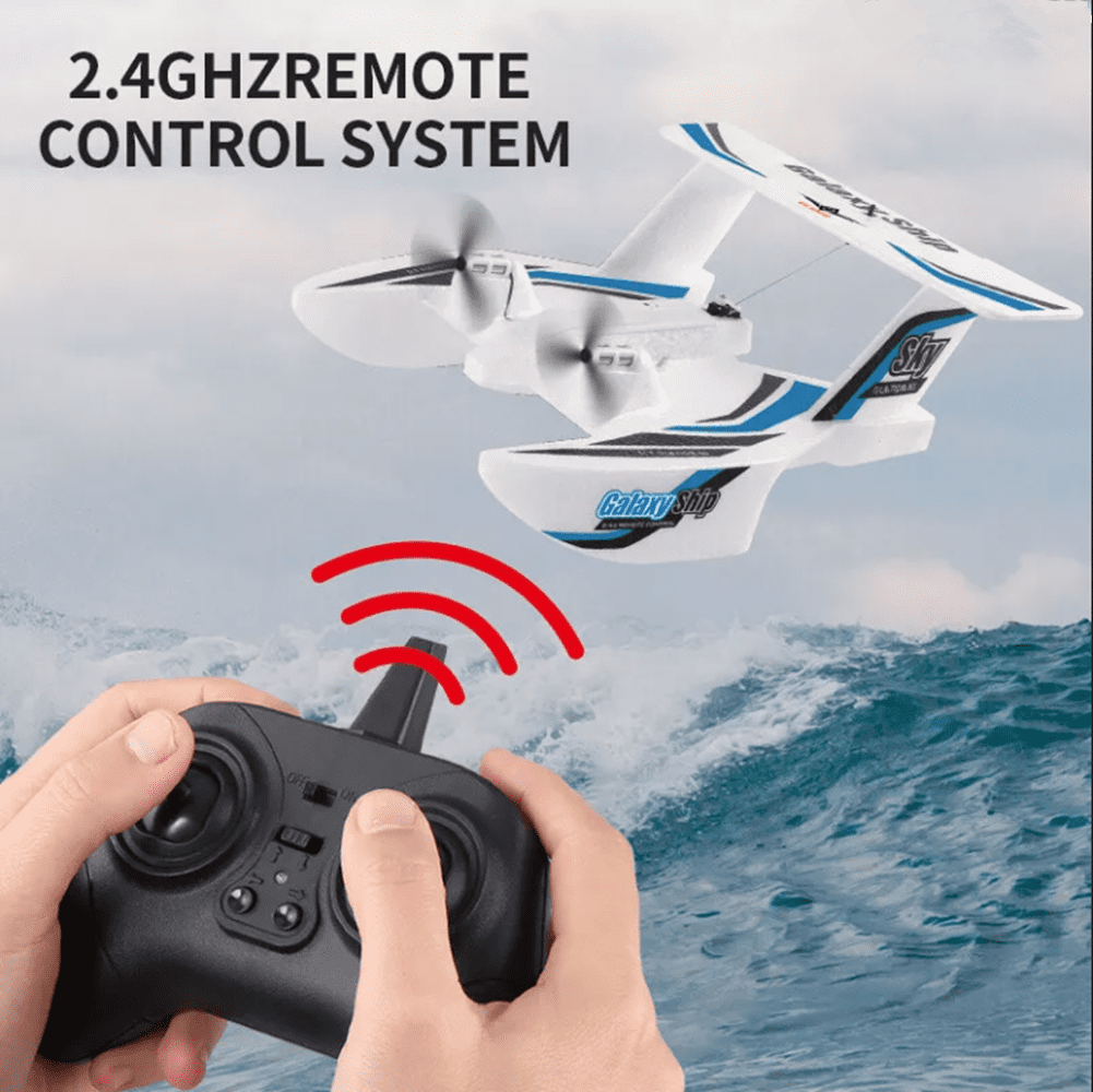 Roofworld RC Plane Boat Glider KF603 Sea and Air Water Land Flying 2.4G 3CH EPP Foam Blue , For Age  Group 18+