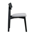 thumbnail image 3 of Set of 4 Linen Side Chair, Upholstered Dining Chairs with Low Back, Decorative Home Furniture (Black), 3 of 6