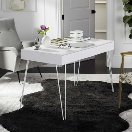 SAFAVIEH Cade Mid-Century Retro Two Drawer Desk White