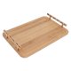 thumbnail image 3 of Bandeja para servir Bandeja rectangular de madera de bambú para el hogar, sencilla, con asa para comer, trabajar y almacenar, 3 of 8