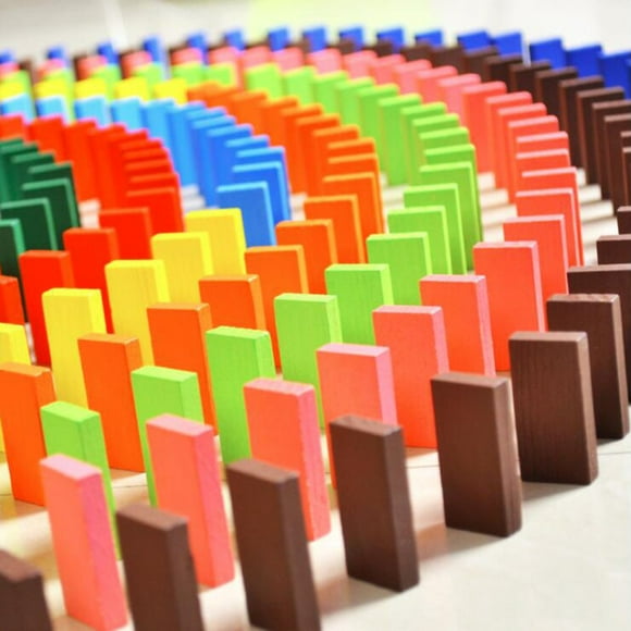 120 Pcs Wooden Domino Set (12 Colors) Toys For Boys Colored Dominoes Toy