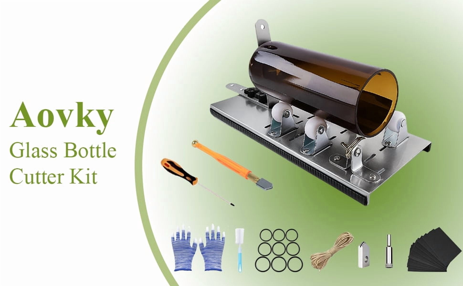 Aovky Glass Bottle Cutter Kit, Upgraded Bottle Cutter & Glass Cutter Kit for Bottles, DIY Wine Glass Cutters Tools for Cutting Wine Beer Liquor Whiskey, Alcohol, Champagne
