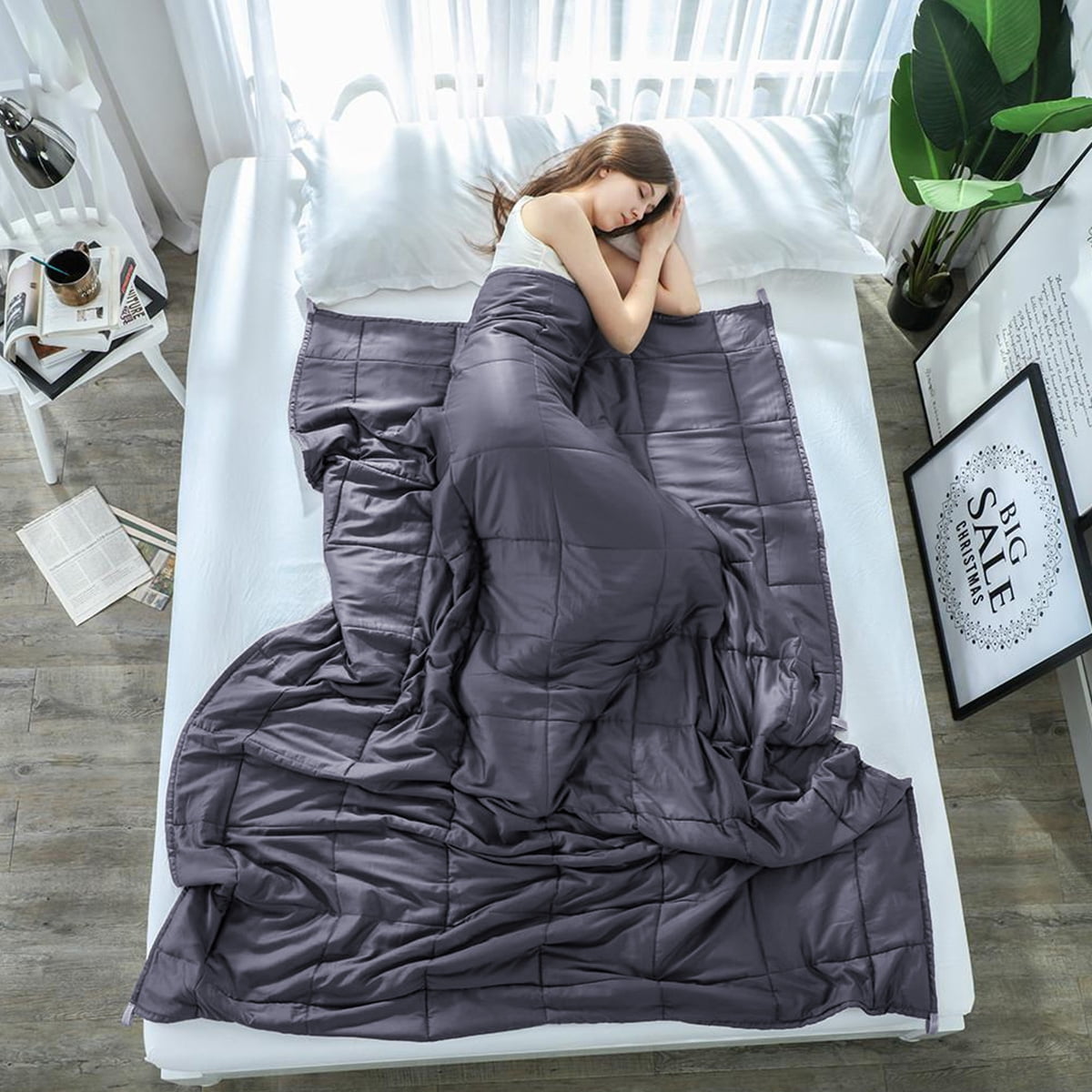 Weighted Blankets For 15lbs 60x80in Heavy Blanket Adult Breathable Cotton Material with Glass Beads Deep Sleep Sofa Blanket for Spring
