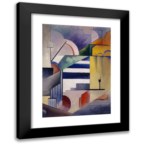 Viking Eggeling 11x14 Black Modern Framed Museum Art Print Titled - Abstract Composition I (1917-18)
