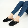 thumbnail image 6 of Ecetana Womens Suede Mules Cork Footbed Sandals Casual Slip On Clogs with Adjustable Belt Buckle, 6 of 7
