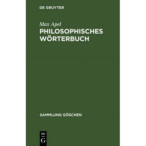 Sammlung Göschen Philosophisches Wörterbuch, Book 1031, (Hardcover)