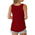 thumbnail image 5 of WTXUE Womens Tank Tops Sleeveless Criss Cross Casual Tank Tops Loose Fitting T Shirts Summer Tees Shirts Tunic Tops Basic Blouse V Neck Criss Cross Shirts Loose Casual Blouses Red S, 5 of 7