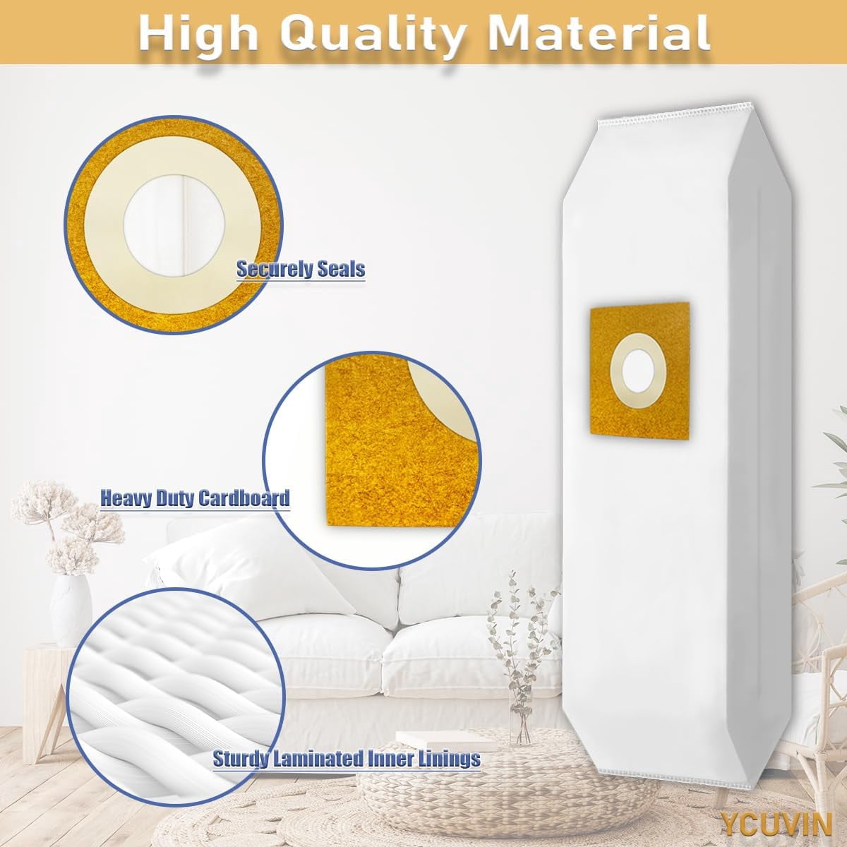 9 Packs Type Y Z HEPA Cloth Vacuum Bags Compatible with Hoover Windtunnel Vacuum AH10040 4010801Y 4010100
