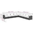 thumbnail image 3 of vidaXL 9 Piece Garden Lounge Set with Cushions Poly Rattan Black, 3 of 4