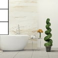 thumbnail image 4 of Gymax 4FT Artificial Boxwood Spiral Tree Faux Tree W/Realistic Leaves Indoor Outdoor, 4 of 9