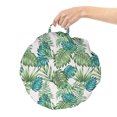 thumbnail image 2 of Vintage Botany Round Floor Cushion with Handle, Tropical Palm Tree Leaves Pattern in Blue and Green Tones, Decorative Pillow for Living Room & Dorms, 18" Round, Pale Green Dark Seafoam, by Ambesonne, 2 of 4