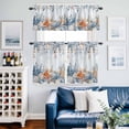 thumbnail image 2 of Blue Coastal Kitchen Curtains Sets for Windows 24 Inch Length, Summer Beach Starfish Weeping Eucalyptus Ombre Rod Pocket Window Treatments Tier Curtains and Valances Set for Bedroom/Bathroom, 2 of 8